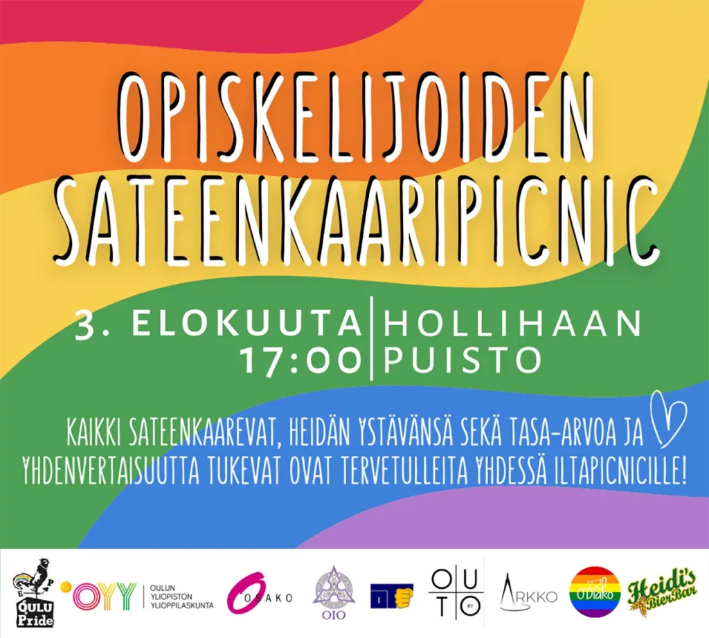 Opiskelijoiden sateen&shy;kaari&shy;piknik / The Rainbow picnic for the students