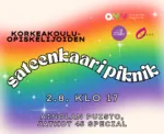<del>Korkeakoulu&shy;opis&shy;ke&shy;li&shy;joi&shy;den sa&shy;teen&shy;kaa&shy;ri&shy;piknik</del> (ULKOPIKNIK PERUTTU SÄÄN VUOKSI)