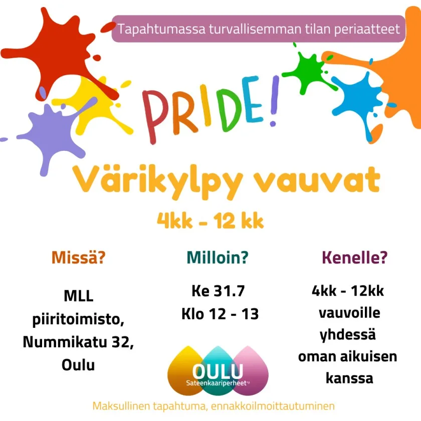 MLL:n Värikylpy vauva tapahtumakuva.
