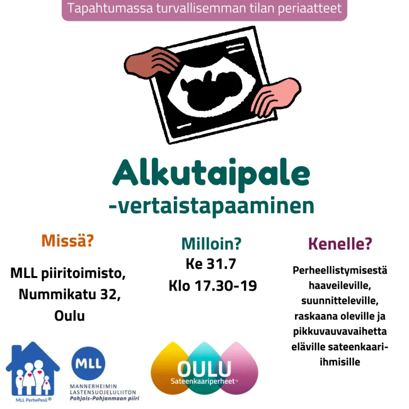 Sateenkaariperheet ja Alkutaipale -vertaustapaaminen ke 31.7.