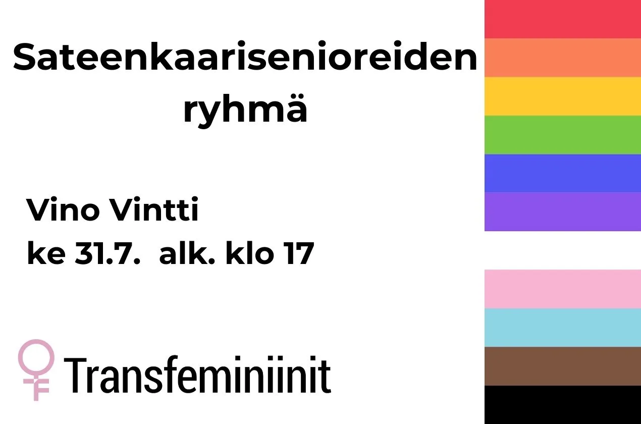 Sateenkaarisenioreiden keskusteluryhmä Vino Vintillä 31.7.