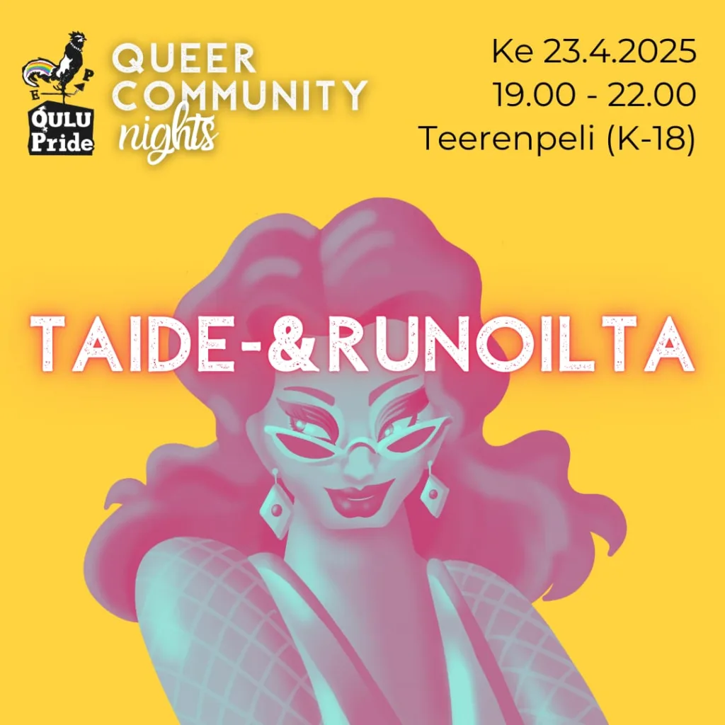 Taide- ja runoilta Teerenpelissä 23.4. / Arts and poetry night