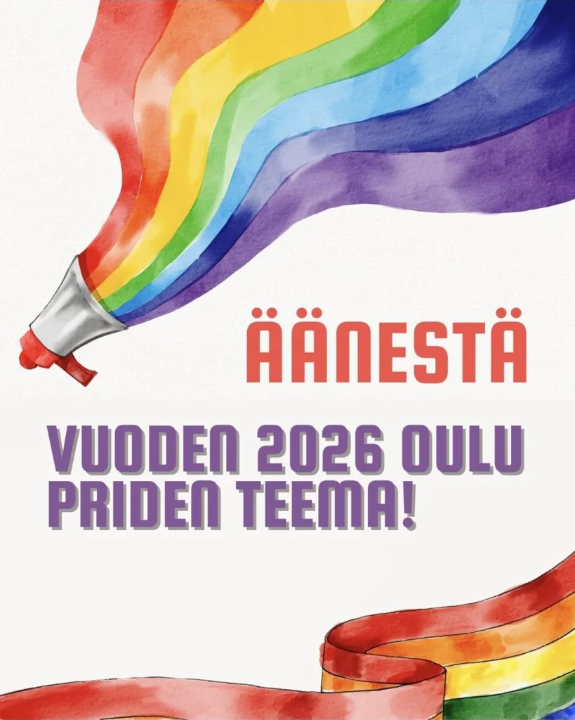 Äänestä vuoden 2026 Oulu Priden teema!