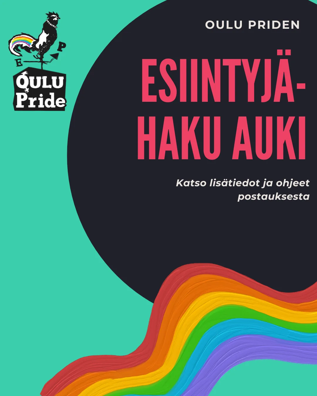 Hae mukaan esiintymään Oulu Pride -viikolle 3.–9.8.2026!